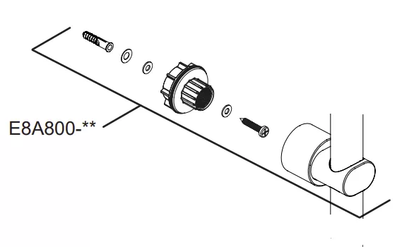 Ensemble de fixation r�glable - Jacob Delafon R�f. E8A800-CP