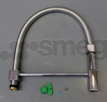 Ensemble douchette chrome (gris m&eacute;tal) complet mitigeur MDF50 Smeg rep&egrave;re 126693