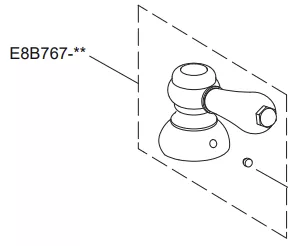 Ensemble levier chrom&eacute; - Jacob Delafon R&eacute;f. E8B767-CP