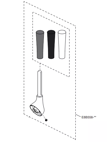 Ensemble levier chrom� brillant Malleco - Jacob Delafon R�f. E8B558-CP