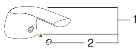 Ensemble levier chrom&eacute; Nat&eacute;o - Jacob Delafon R&eacute;f. E8A182-CP
