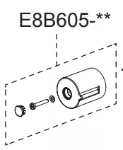Ensemble poign&eacute;e inverseur - Jacob Delafon R&eacute;f. E8B605-CP