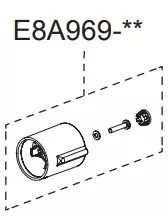 Ensemble poign�e T� - Jacob Delafon R�f. E8A969-CP