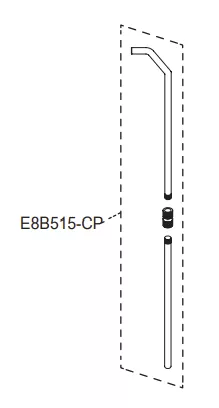 Ensemble tirette chrom&eacute;e - Jacob Delafon R&eacute;f. E8B515-CP (SUIVI)