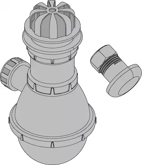 Equipement urinoir : effet d\'eau, siphon et bonde polypropyl�ne - Jacob Delafon R�f. E74560-CP
