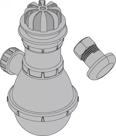 Equipement urinoir : effet d\'eau, siphon et bonde polypropyl&egrave;ne - Jacob Delafon R&eacute;f. E74560-CP