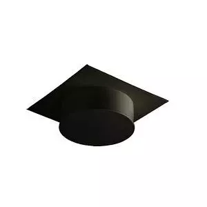 Finition plafond pour conduit isol� Inox-Galva �150 carr�e hauteur 12cm �maill� noir mat - Poujoulat r�f. 32150061-9019