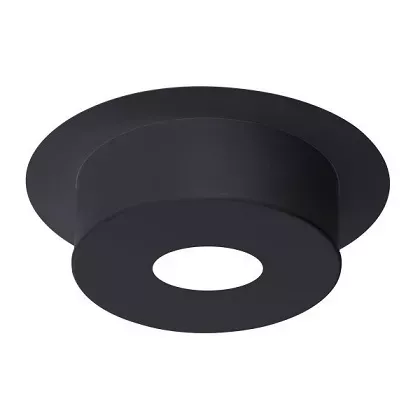 Finition plafond pour conduit isol� Inox-Galva �150 ronde hauteur 12cm �maill� noir mat - Poujoulat r�f. 32150066