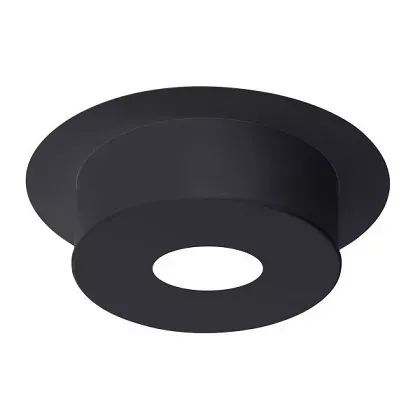 Finition plafond pour conduit isol� Inox-Galva �150 ronde hauteur 12cm �maill� noir mat - Poujoulat r�f. 32150066