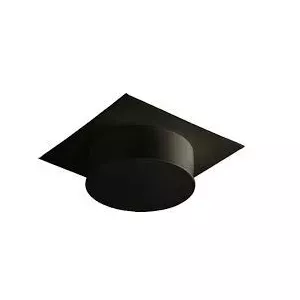Finition plafond pour conduit isol� Inox-Galva �155 � 230 carr�e hauteur 12cm �maill� noir mat - Poujoulat r�f. 32999061-9019