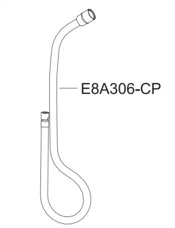 Flexible 1m50 douchette chrom&eacute;e Fairfax - Jacob Delafon R&eacute;f. E8A306-CP