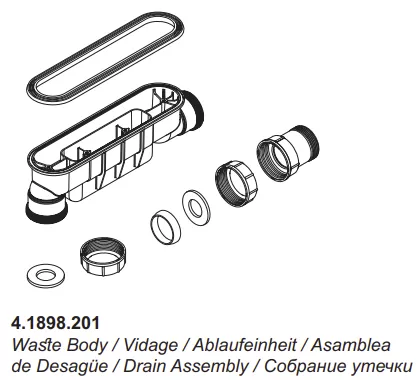 Flight Pure Corps de Vidage - Jacob Delafon R&eacute;f. 4.1898.201