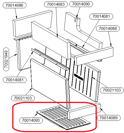 GRILLE FOYER FONTE BOSKY CHEF (207X365X22) - Thermorossi R�f. 70014093