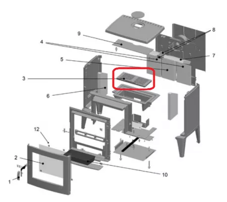 Grille foy&egrave;re po&ecirc;le &agrave; bois Peak S ou Peak S High (SUIVI)
