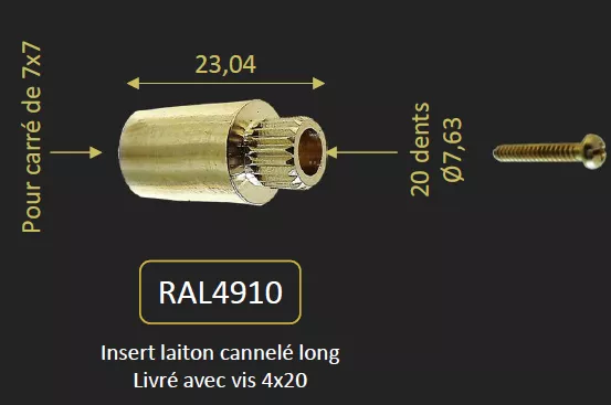 INSERT CANNELE POUR 53224A 78CR504TH 90CR111TH - PAINI R�f. RAL4910