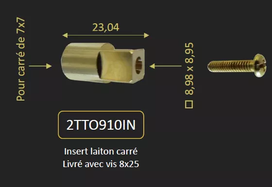 INSERT CARRE POUR CARTOUCHE INVERSEUR 53CC956DEV35 ET VIS - PAINI R�f. 2TTO910IN