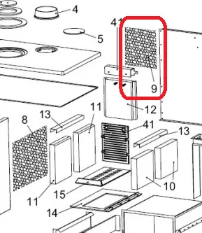Isolant plaque arrière de foyer - LACUNZA réf. 5010000925 (SUIVI)