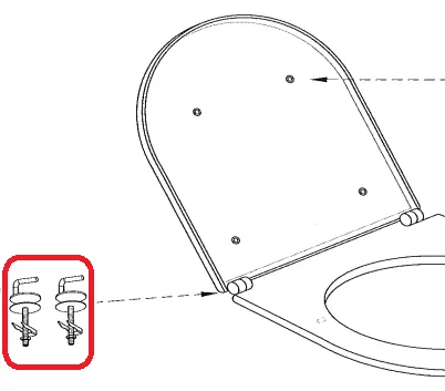 Jeu de charni&egrave;res m&eacute;tal pour abattant - Jacob Delafon R&eacute;f. ETA099-CP