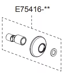 Jeu de raccords muraux excentr&eacute;s m&acirc;les avec silencieux (G1/2 - G3/4) Chrome - JACOB DELAFON R&eacute;f. E75416-CP