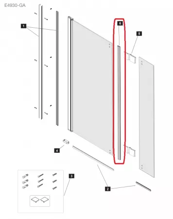 Joint entre paroi fixe et volet sur pare-bain Neo E4930 - JACOB DELAFON R&eacute;f. R9A1355NF