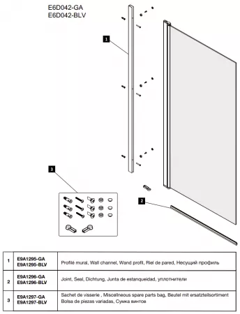 Joint noir pare-bain - Jacob Delafon R&eacute;f. E9A1296-BLV