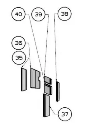 Kit complet 6 briques r�fractaires pour po�le 5.6 kW GODIN CADENE / CHEZY / SAVIN / ASTON / ARTAS