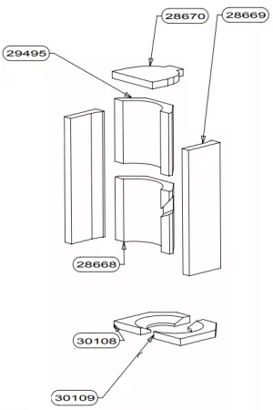 Kit complet 7 briques de foyer pour po&ecirc;le &agrave; granul&eacute;s Supra / Richard Le Droff Xiliane