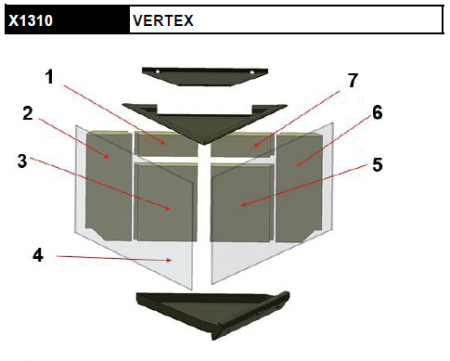 Kit complet de 6 briques vermiculite pour poêle cheminée Rocal Vertex X1310