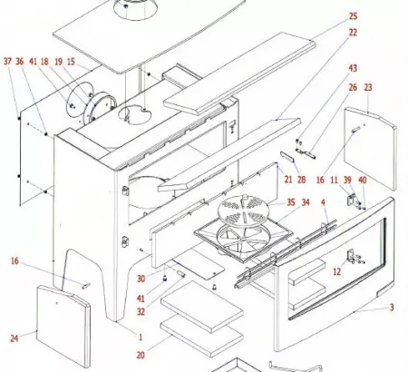 Kit complet de 9 briques en vermiculite po&ecirc;le &agrave; bois Richard Le Droff Voody 50