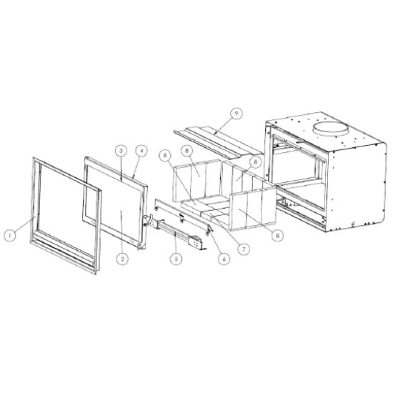 Kit complet de briques de foyer pour po�le Lacunza IC 800