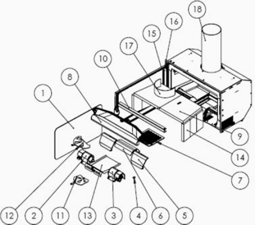 Kit complet de briques de foyer pour po�le Lacunza IF 800