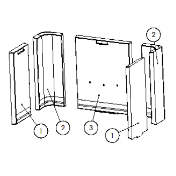 Kit complet de briques de foyer pour po�le Lacunza Inca 80 brique Thermotte