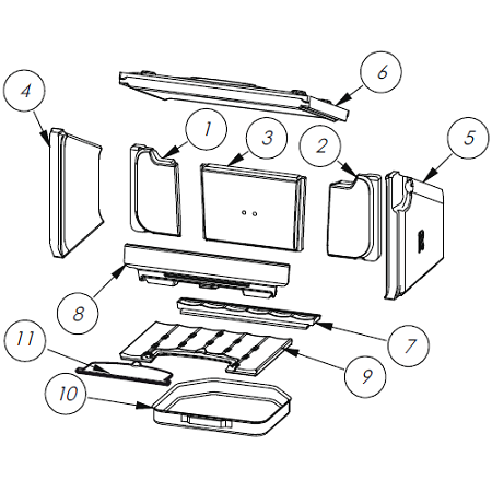 Kit complet de briques de foyer pour po�le Lacunza Stelar 92 / 93 / 94