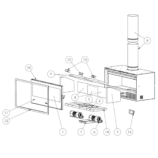 Kit complet de briques de foyer pour po�le Lacunza Titanium 700 Plus