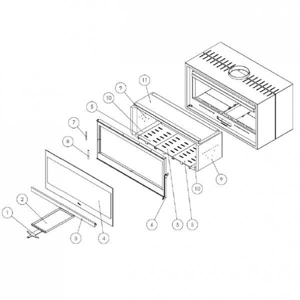 Kit complet de briques de foyer pour po�le Lacunza Verona 800 / 801