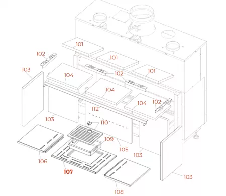 Kit de 11 briques de foyer pour Palazzetti Ecomonoblocco S25:9