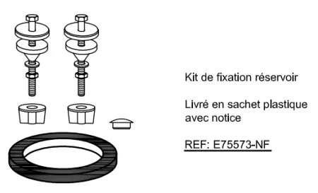 Kit de fixation de r&eacute;servoir sur cuvette WC - Jacob Delafon R&eacute;f. E75573-NF