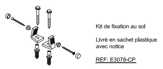 Kit fixation lat�rale cuvette WC ou bidet au sol - Jacob Delafon R�f. E3078-CP