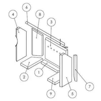 KIT INTERIEUR FOYER FONTE POELE TANA - INVICTA r�f. N648820 (STOCK)