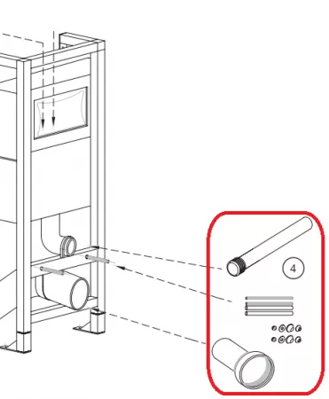 Kit paroi &eacute;loign&eacute;e sur b&acirc;ti WC - Jacob Delafon R&eacute;f. RTA063NF