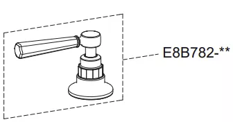 Kit poign&eacute;e chaud, CP - Jacob Delafon R&eacute;f. E8B782-CP