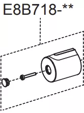 Kit poign&eacute;e chrom&eacute;e de d&eacute;bit - Jacob Delafon R&eacute;f. E8B718-CP