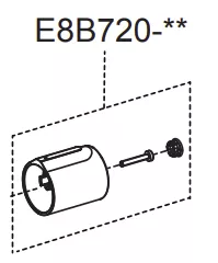 Kit poign&eacute;e chrom&eacute;e de temp&eacute;rature - Jacob Delafon R&eacute;f. E8B720-CP