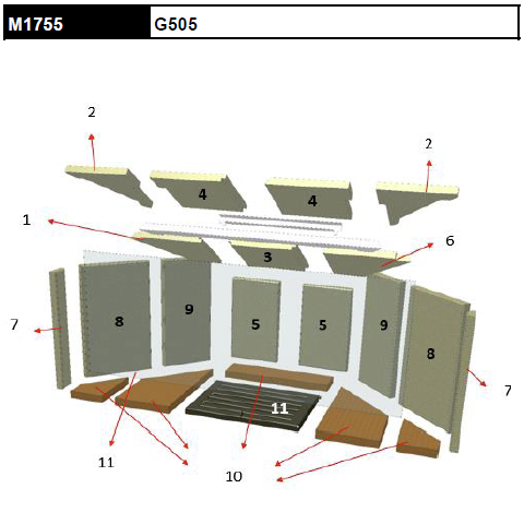 Kit r�fractaire G505 M1755 - ROCAL r�f. M1755-300