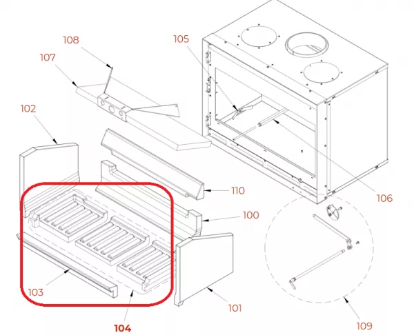 KIT REFRATTARI BASE FOCOLARE 88T - PALAZZETTI R�f. 895753458
