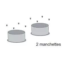 Lot 2 manchettes 125 mm + vis de fixation - INVICTA R�f. 6900-80 (STOCK)
