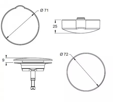 Manette et capot pour vidage Noir mat - JACOB DELAFON R&eacute;f. EWA884-BL