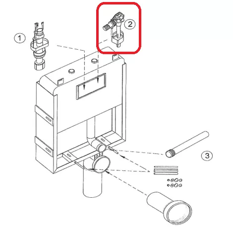 M�canisme bati WC E4315 - Jacob Delafon R�f. RTA059NF (SUIVI)