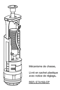 M�canisme SIAMP Optima H=226 - Jacob Delafon R�f. ETA162-CP