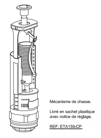 M&eacute;canisme SIAMP Optima H=248 - Jacob Delafon R&eacute;f. ETA159-CP